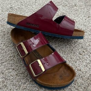 Birkenstock Birko Flor Arizona Berry Crush Gold Buckles | size 38 | size 7.5